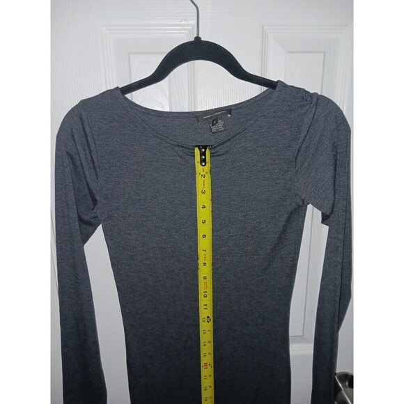 French Connection Dress Women's Small Heather Grey Bodycon Maxi Dress Side Slit‎ - Picture 11 of 13